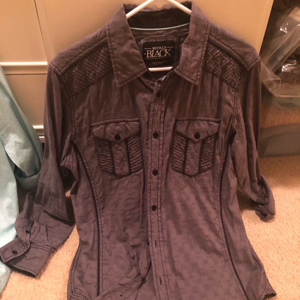 Buckle Black Button Up